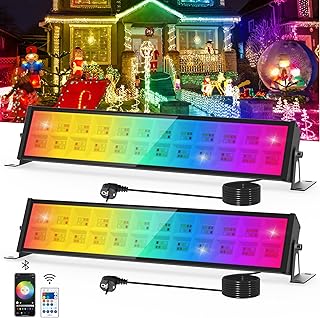 NATPOW RGB LED Spotlight, 72 W RGB Wallwasher Light with Remote Control and Bluetooth App, 16 Million Colour 20 Modes, IP6…