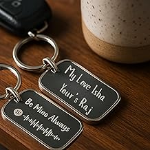 Custom Spotify Code Metal Keychain – Personalized Engraved Message & Name – Unique Gift for Him or Her – Scan to Play Song or Playlist – Anniversary, Birthday, Valentine’s Gift