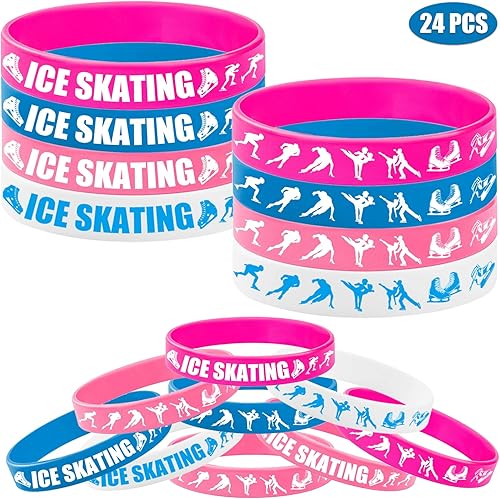 Miniatura 2 de PIBIPAID 24 pulseras de silicona para patinaje sobre hielo, recuerdos de fiesta, pulsera de goma para patinaje sobre hielo, suministros de fiesta,