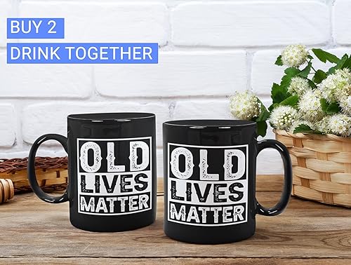 Miniatura 8 de Old Lives Matter - Taza de café de 11 oz, regalos para hombres mayores, regalos para personas mayores, regalos divertidos para abuelos, Día del