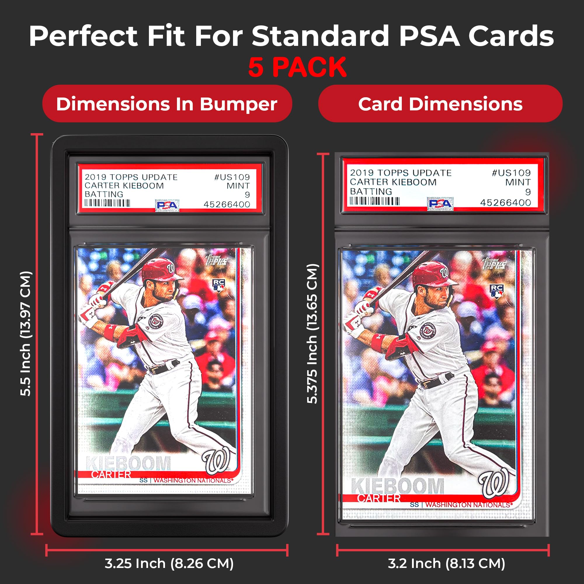 PSA Slab Bumper 5 Pack (Multi-Color) – Hard TPU PSA Slab Protector Guard for Graded Cards – PSA Slab Bumper Guard for PSA Slabs – Card Slab Protector for PSA Card Protection