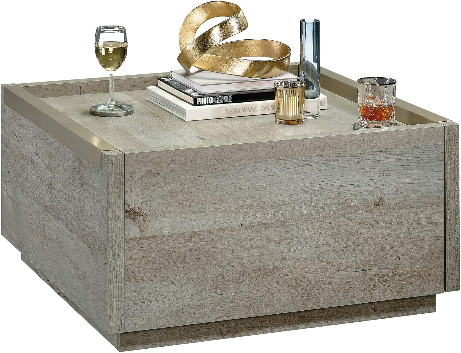 Sauder Manhattan Gate Coffee Table, L 31.02" x W 30.95" x H 16.06", Mystic Oak finish