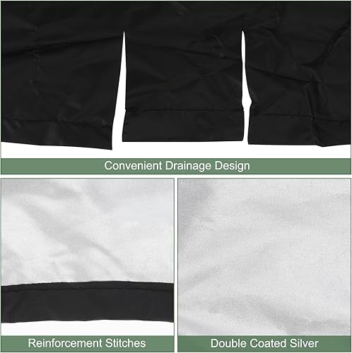 Miniatura 3 de PATIKIL IBC - Cubierta de asas de 275 galones, impermeable, para tanque de agua, para jardín al aire libre, barril de lluvia, color negro (47.2 x