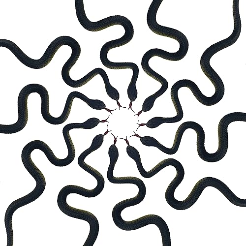 Miniatura 7 de HOHAJIU Juguete de serpiente falsa de goma, realista, 10 piezas, juguete de serpiente realista, regalo de broma para Halloween, fiesta del día de