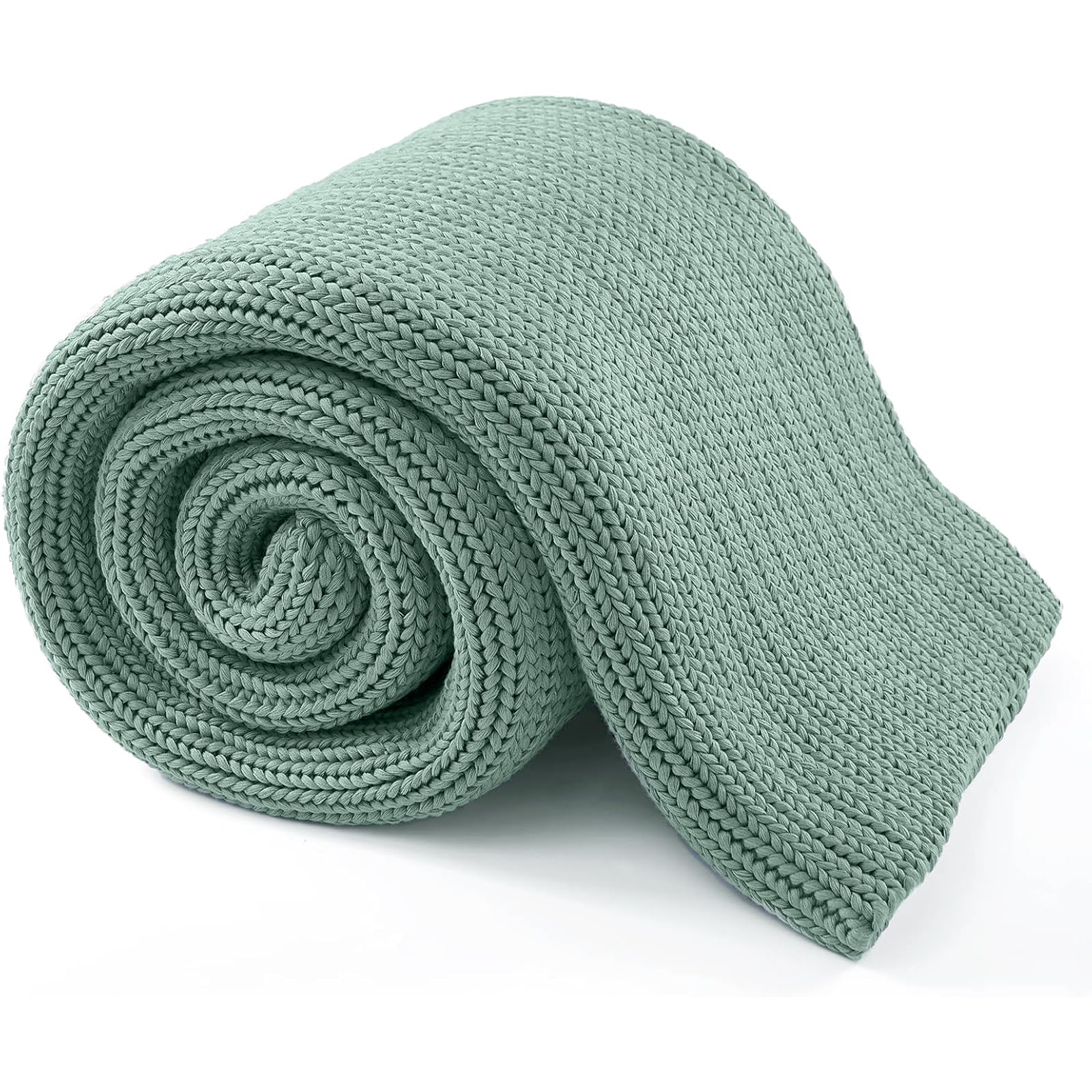Couverture lestée tricotée vert brume 4.5kg Guohaoi pour un sommeil réparateur