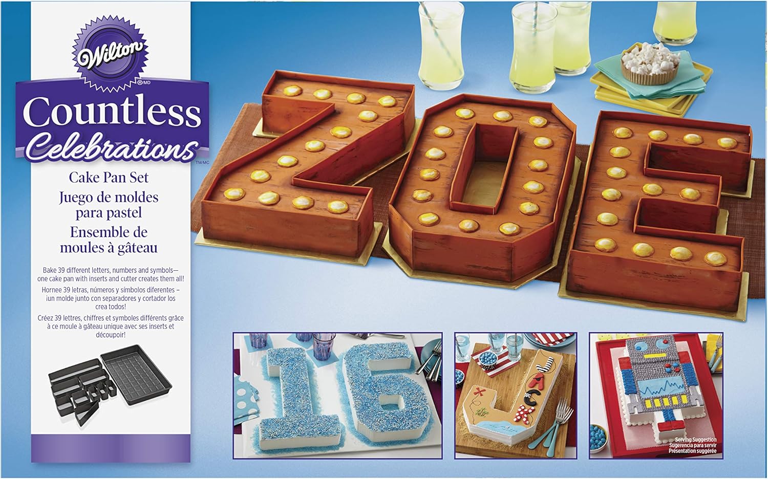 Wilton Countless Celebrations Numbers & Letters Cake Tin Set
