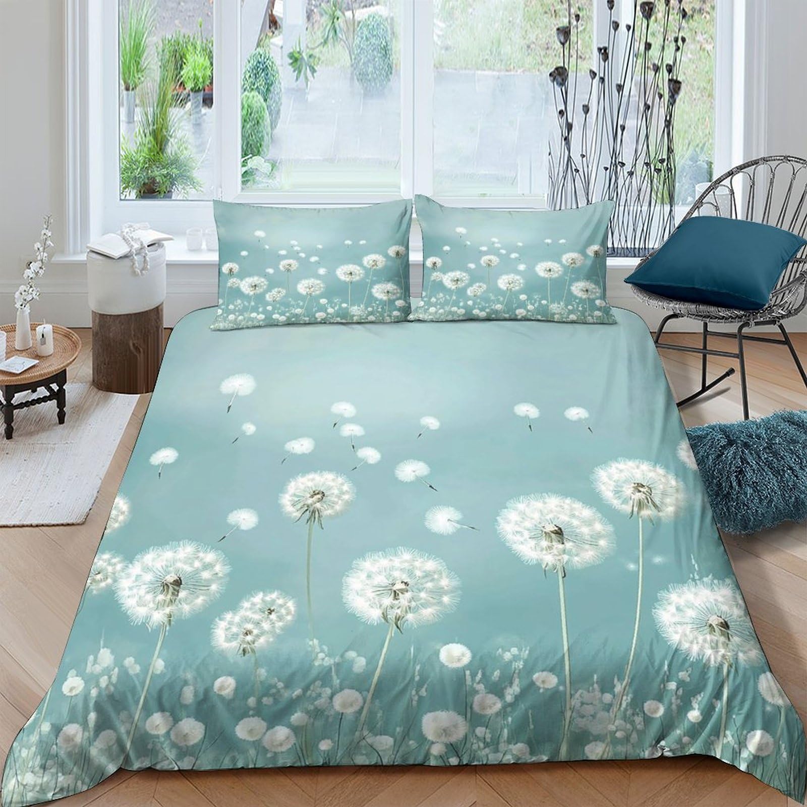 Ctjqhvkz Style-6 3D Printed Dandelion Meadow Fitted Sheet Microfiber Soft Decorative Spring Breeze Mattress Cover For Bedroom Guest Room Single（135X200cm）