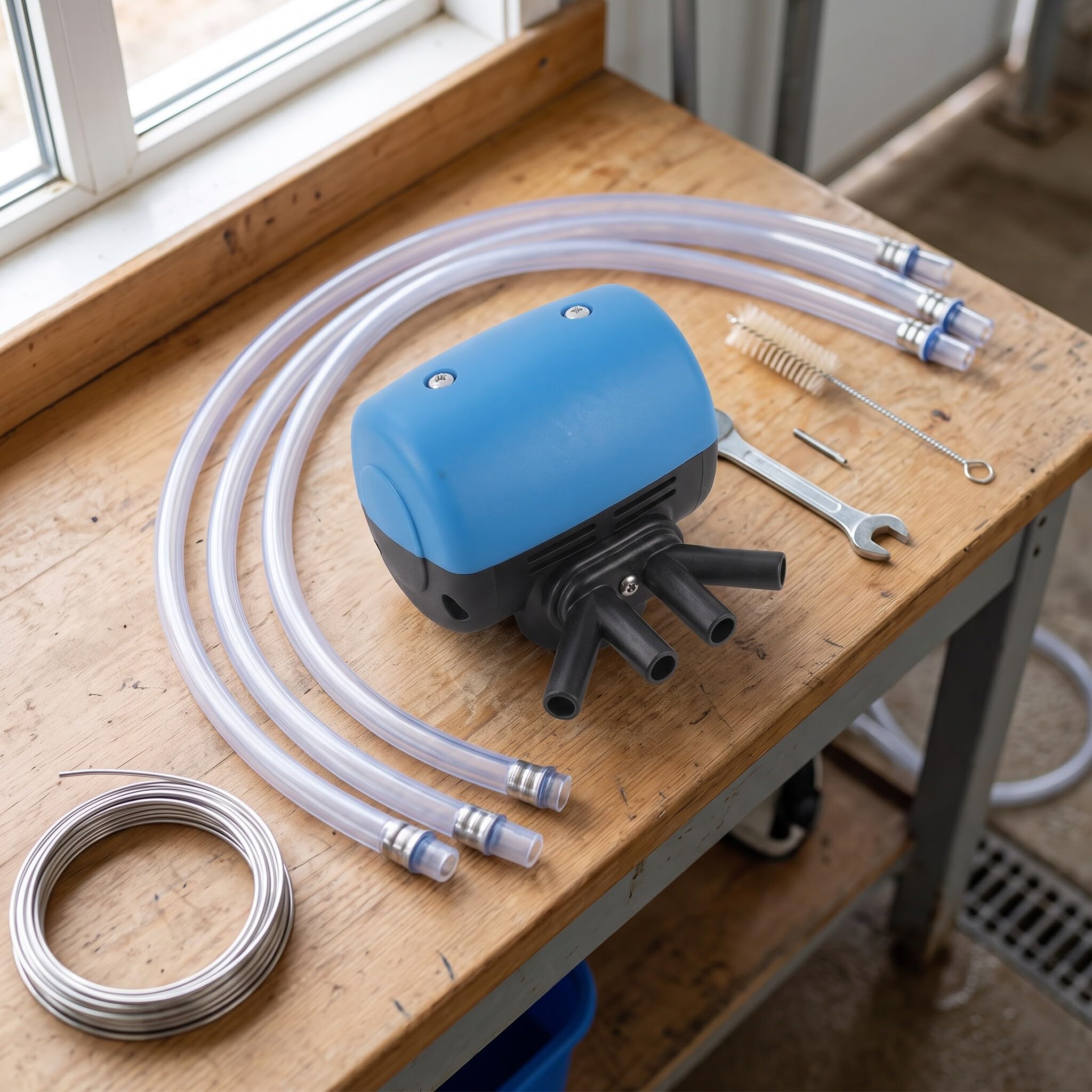 Qcwwy Pulsatore Pneumatico con 4 Porte, Pulsatore per Mungitrice Leggero Stabile Anche per la Mungitura Strumento di Erogazione di Fluidi Industriali per Attrezzature Agricole