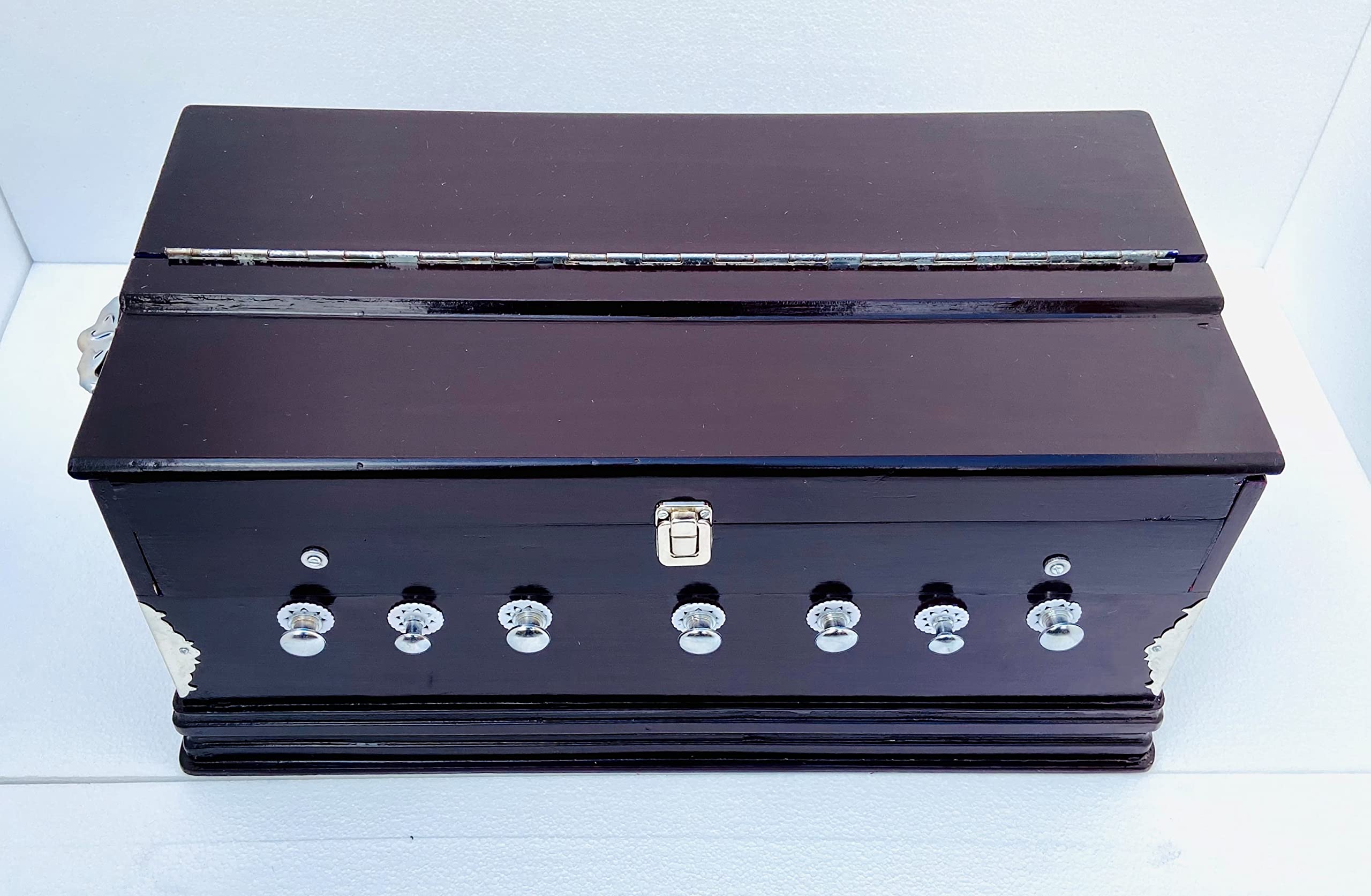 KHALSA MUSICAL Harmonium- 3 1/4 Octave, Double Bellow, 39 Keys,7 Stopper, 2 Reeds (Bass- Male), With Cover and free carry bag-image-33