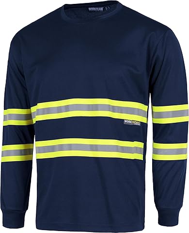 WORKTEAM Camiseta de Manga Larga con Alta Visibilidad Certificada EN 17353 Tipo B3, Tejido Transpirable y Ligero con Cintas Reflectante, Unisex
