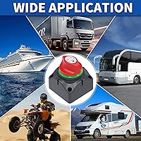 Vista 7 de Joinfworld Interruptor de desconexión de batería 1-2-Ambos-Apagado de 12V-48V, impermeable, interruptor de apagado de batería doble, interruptor