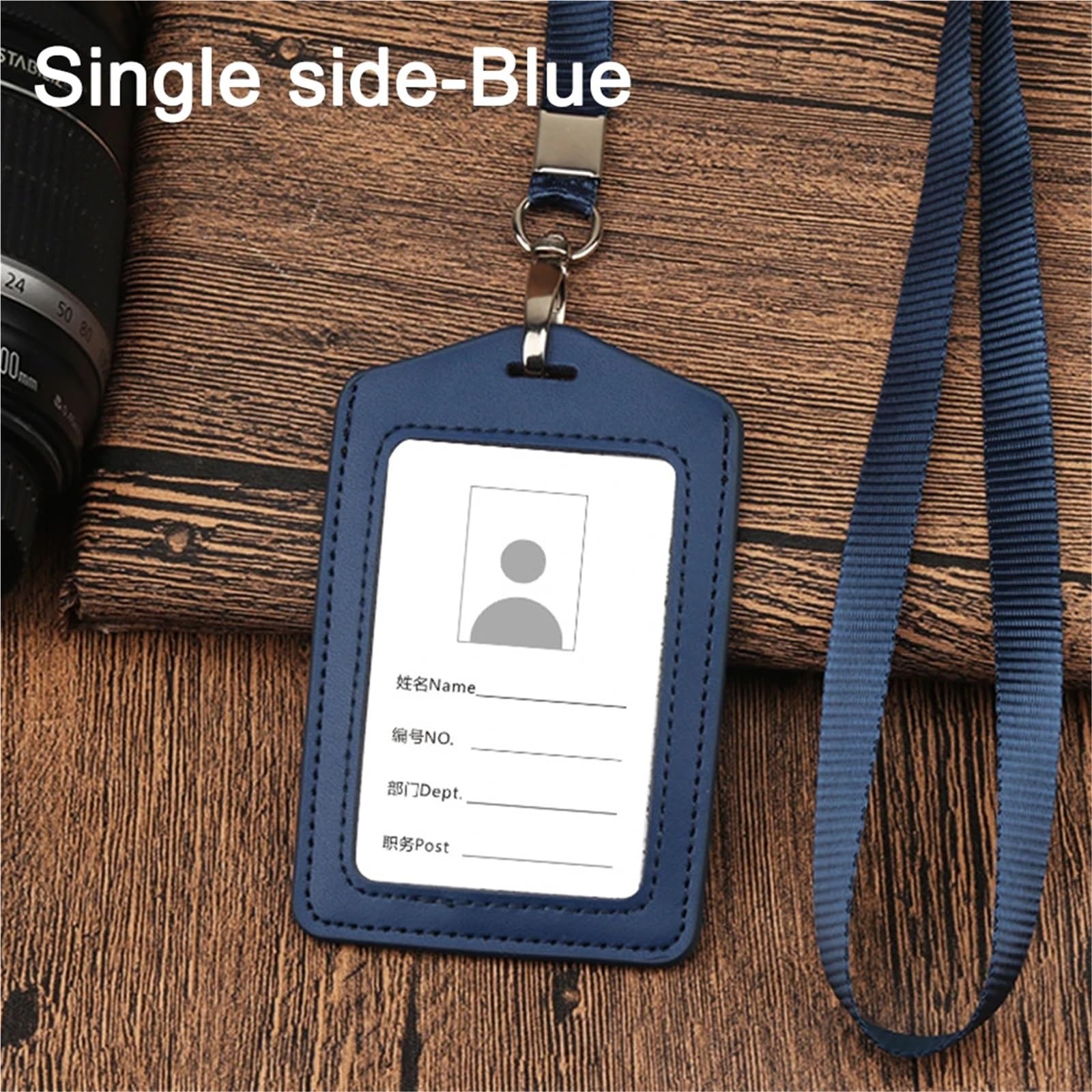 Porta badge, 10 pezzi, per documenti di identità, carte di credito, nome e identità, con cordino da collo, custodia per badge (blu)
