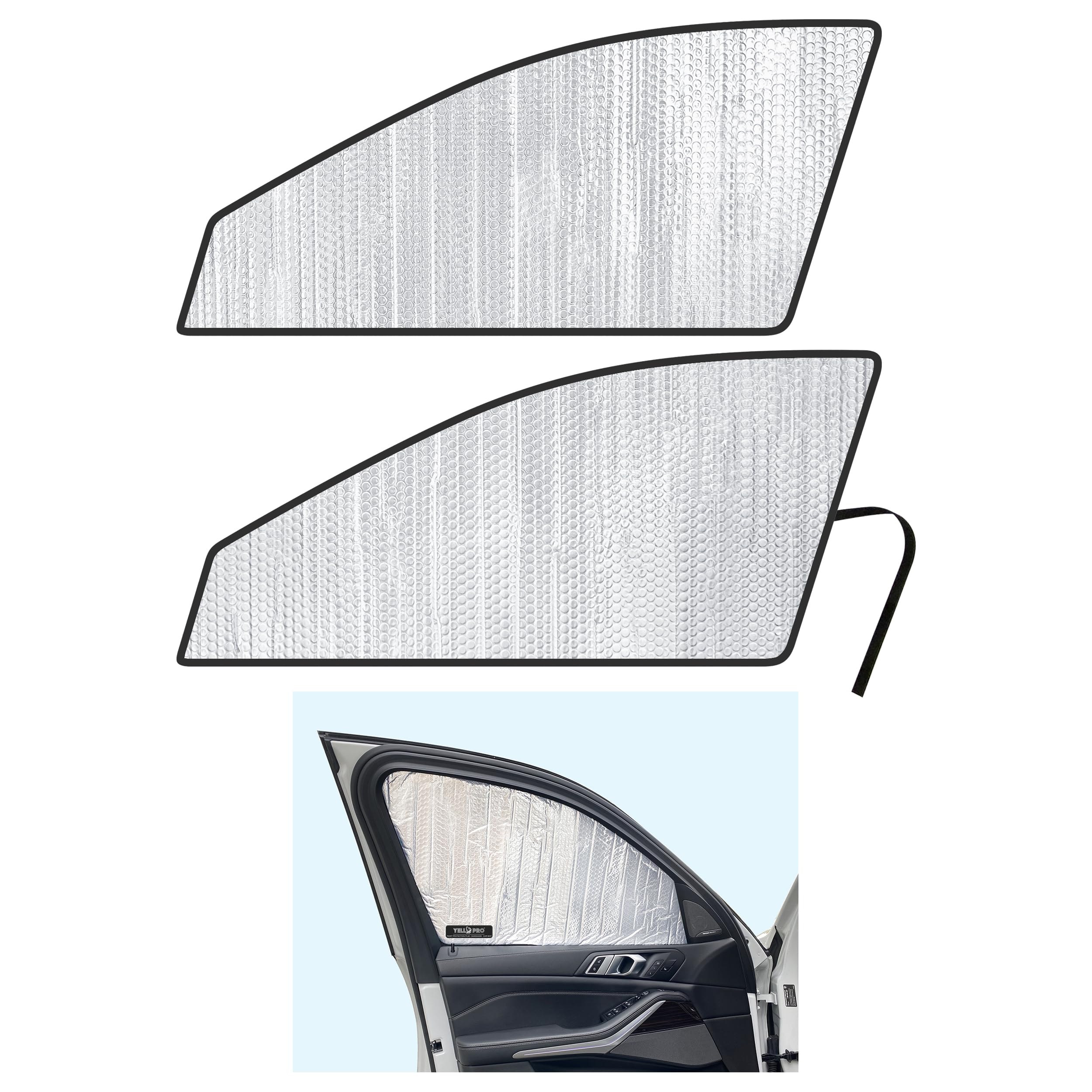 Side Window Front Seat Reflective Sunshade Custom Fit for 2019 2020 2021 2022 2023 2024 2025 BMW X5 SUV, M Sport, xLine, UV Reflector Sun Protection Accessories (Set of 2)