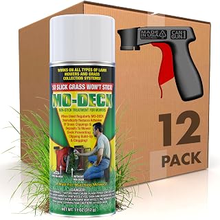 Mo Deck Lawn Mower Non-Stick Spray 11 Oz Aerosol (Case of 12) w/ CanGun1 Included - Universal Spray for Lawn Mowers and Equipment