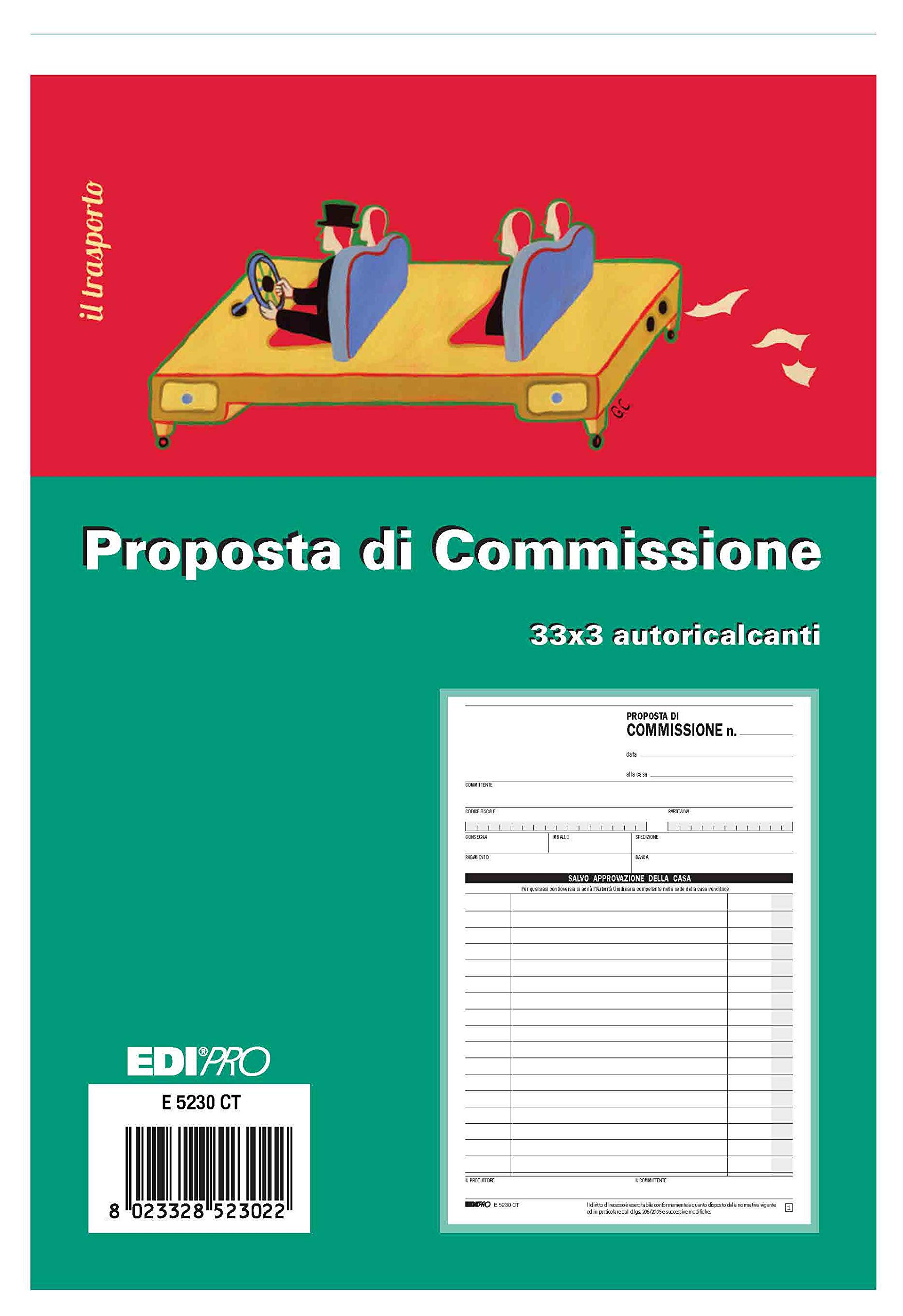 Edipro E5230CT Copy Block Commission 33 x 3 Self-alculating F.to 22 x 14.8