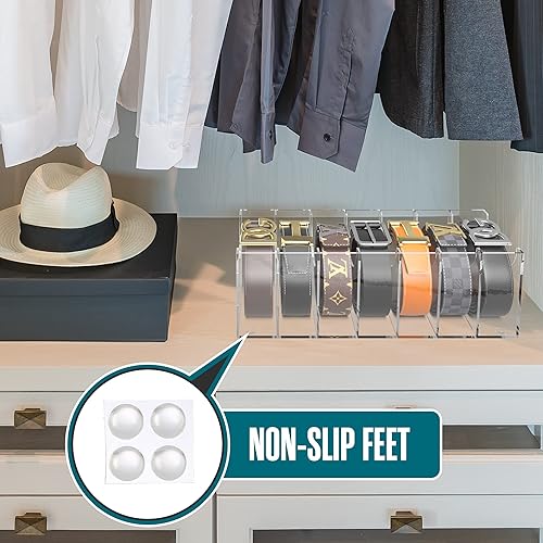 Miniatura 3 de Houseables Organizador de cinturón, soporte para cinturón, organizador de cinturón para armario, almacenamiento de cinturón, organizador de