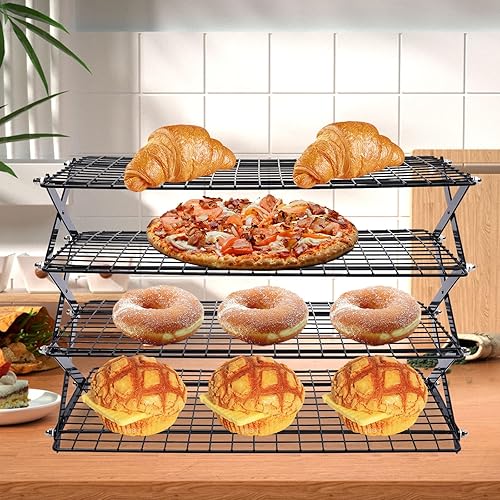 Miniatura 2 de Estante de enfriamiento de 234 niveles, estante de almacenamiento plegable para picnic al aire libre para cocinar, asar a la parrilla, estante de