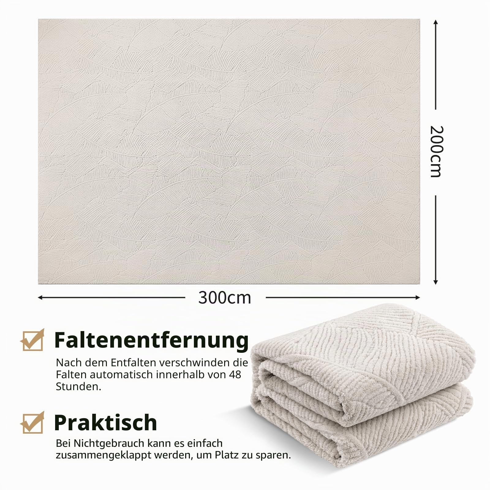 Enyhom Teppich Wohnzimmer Beige 200 x 300 cm Kurzflor Waschbarer Küchenteppich Moderner Wohnzimmerteppich Pflegeleicht Teppiche für Schlafzimmer Esszimmer