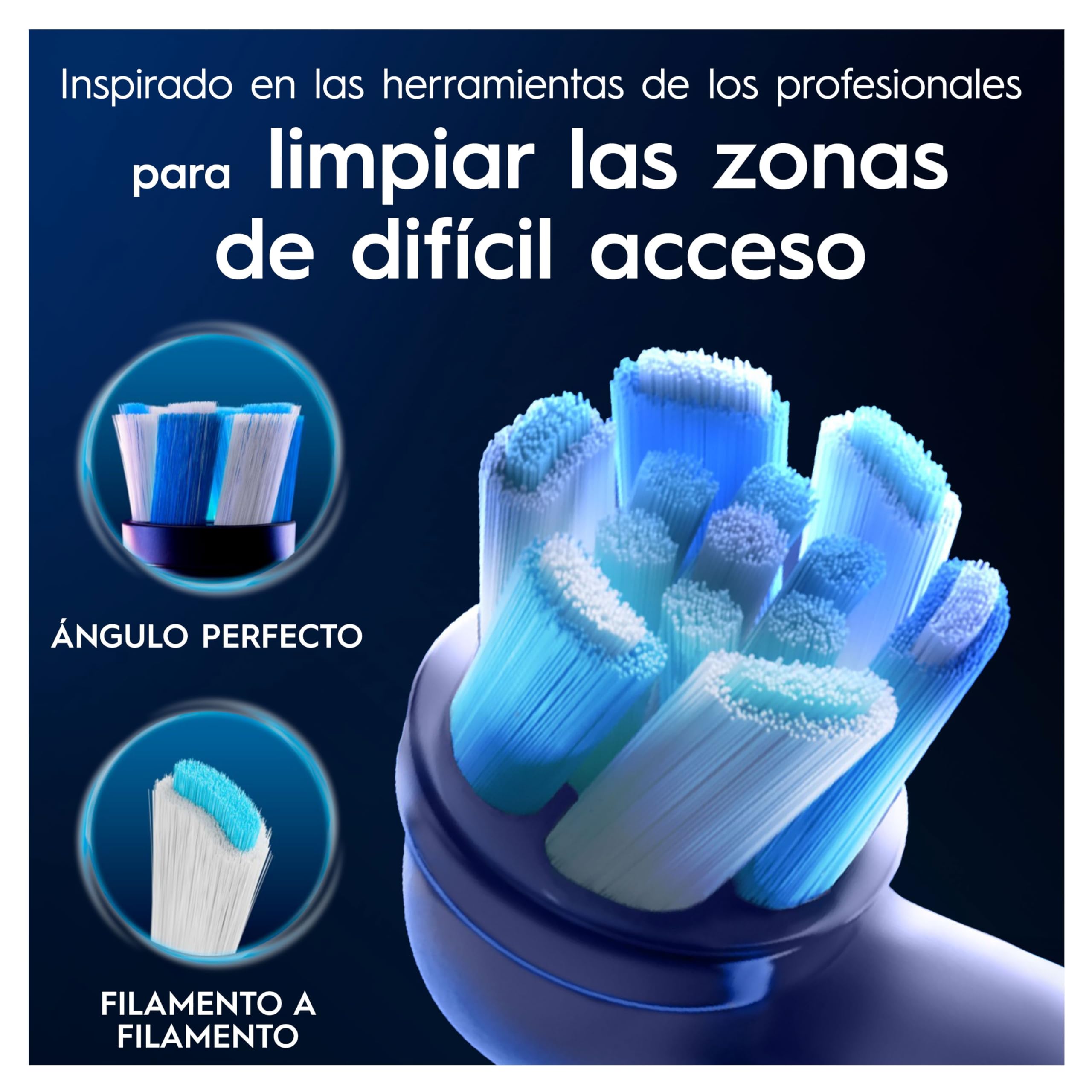 Oral-B Series iO Ultimate Clean Cabezales De Recambio Originales, Pack de 4 Recambios Blancos Para Cepillos De Dientes Eléctricos Oral-B iO, Eliminación Profunda De La Placa Bacteriana