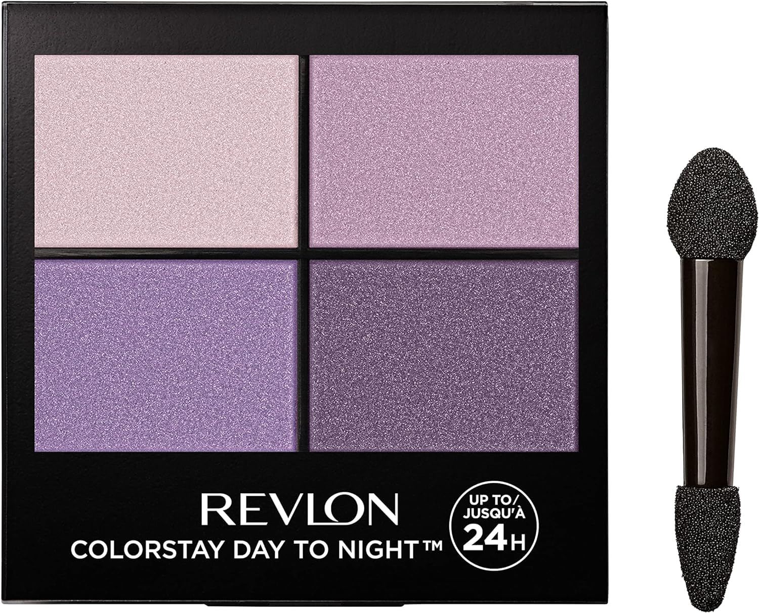 Revlon – ColorStay Day to Night Eyeshadow Quad, Sombra de Ojos, Paleta 4 Tonos Acabado Mate y Brillante, Fórmula en Polvo y Crema, Hasta 24 h, Resistente al Agua, Todo Tipo de Piel, Tono Seductive