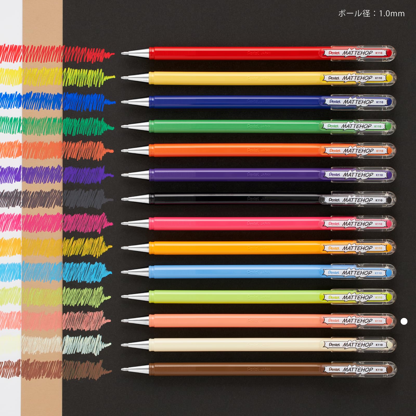 Amazon.com : Pentel K110-VP2 Color Ballpoint Pen, Matte Hop, Coral