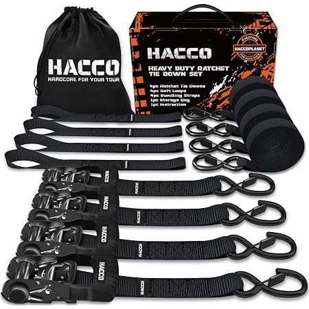 Straight Jacket Crew 4-Pack Ratchet Tie Down Straps - 1" X 15', 1,823lb Break Strength, Black Camo - View #2