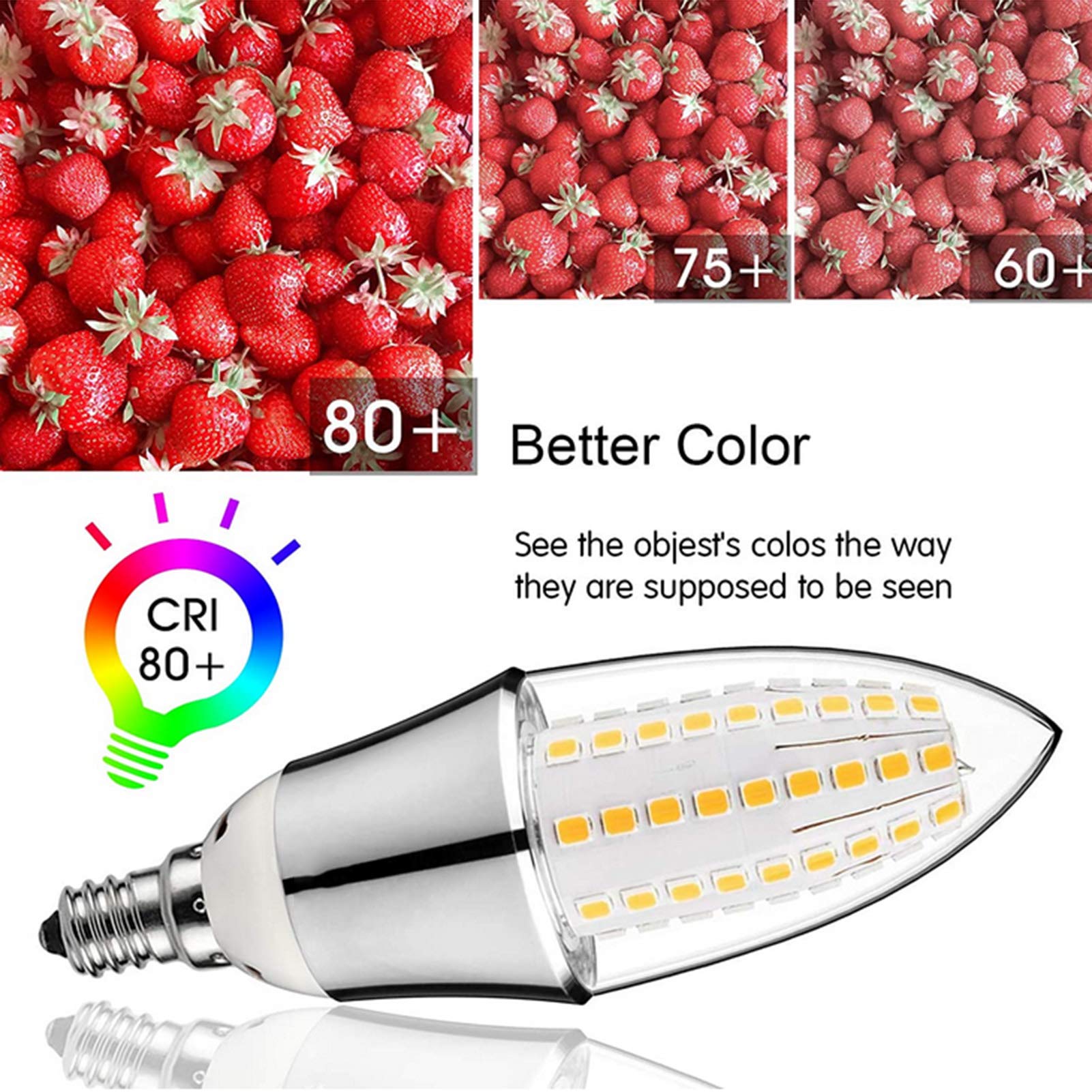 Lampadina LED dimmerabile 12 W, forma a siluro Lampadina a candelabro mais bianco caldo/bianco freddo 360 gradi; Lampadine a candela LED SMD 2835 con angolo del fascio luminoso, attacco E12, confezio