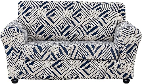 Miniatura 15 de CRFATOP Funda elástica para sillón de 2 piezas, suave y ajustable, con brazos, protector de muebles lavable para sala de estar, mascotas, perros,