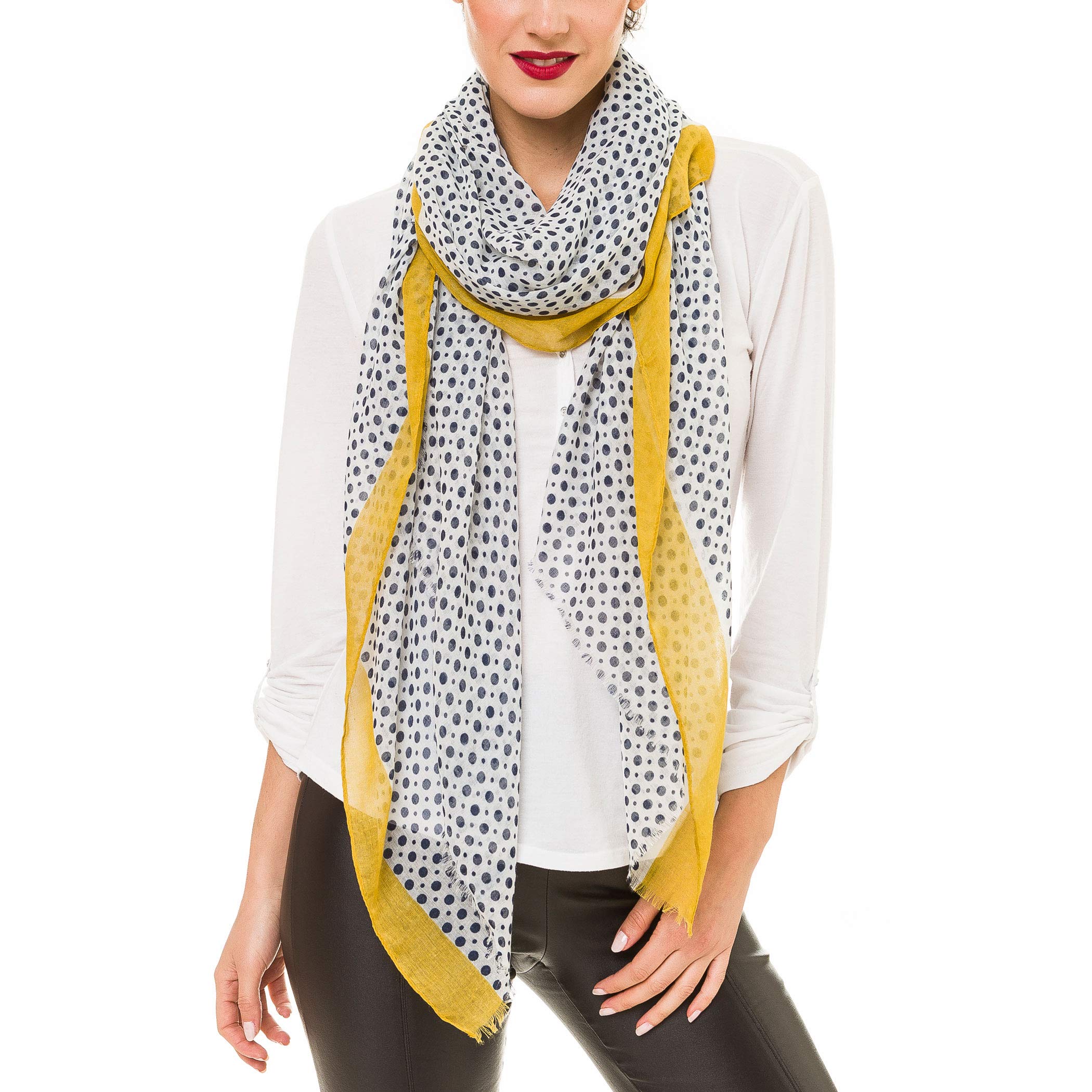 Bufandas para mujer, ligeras, para otoño e invierno, patrón geométrico, chales envolventes, Amarillo (Polka Dot Yellow), talla única