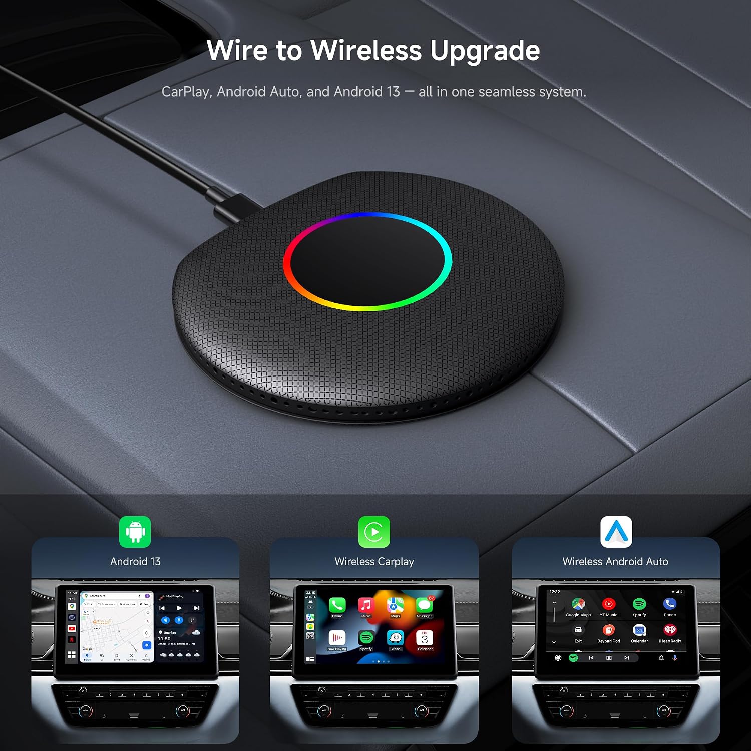 Wireless CarPlay Adapter, 4G LTE | GPS | Full Android OS, 8G+128G for Magic AI Box, Smart Wireless Android Auto Adapter with AI Assistant, IoT Hub, Bluetooth, Support for YouTube/Netflix 3 816Wf+4aMsL. AC SL1500