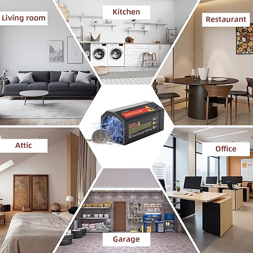 Miniatura 8 de Trampa eléctrica para ratones, trampas electrónicas para ratones, zapper recargable para ratas, control continuo de roedores de descarga eléctrica.