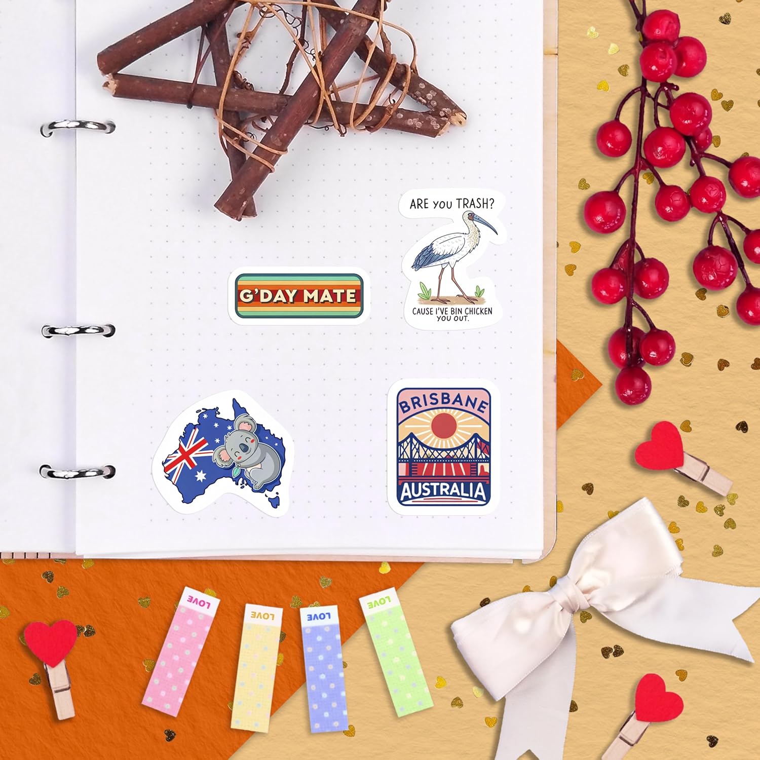 100Pcs Australia Stickers for Luggage, Water Bottle - Australian Stickers and Decals- Australia Party Supplies - Gift for Women & Men - Image 8