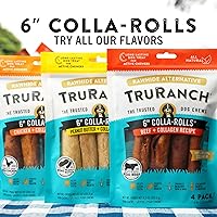 Vista 8 de TRURANCH Collagen Rolls - 6" Collagen Rolls for Dogs - Long Lasting Healthy Joint Support - Rawhide Alternative - Skin & Coat Health - Made with