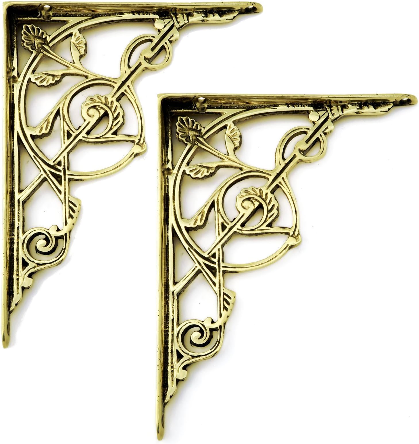 Pair of Ornate Bathroom Shelf Brackets – Brass or Cast Iron 6" x 4 ...