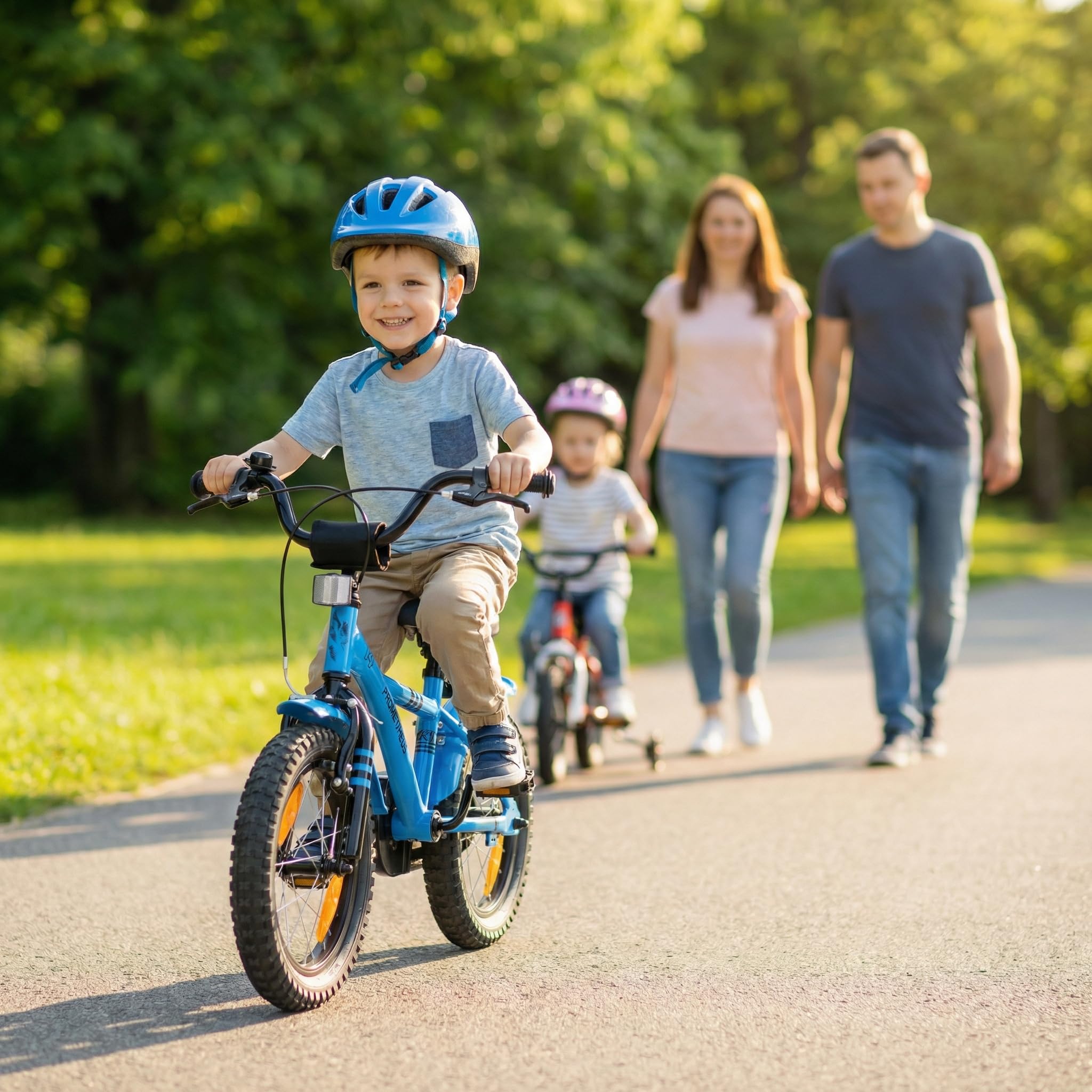 PROMETHEUS BICYCLES Velo Enfant 4 Ans Garcon vélo Fille 14 Pouces a Roulette pour 3 a 5 Ans - BMX en Bleu