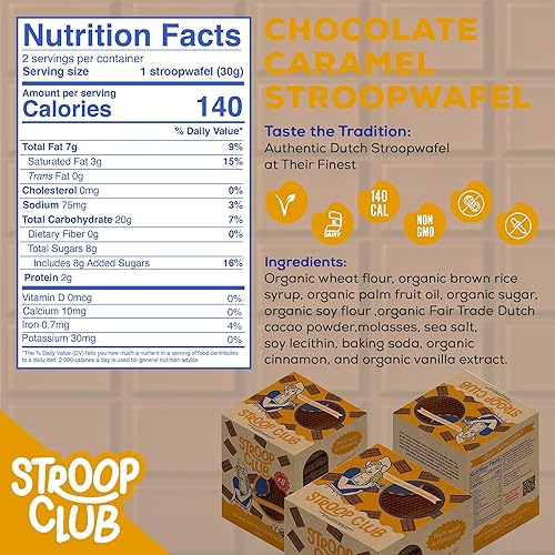 Miniatura 32 de Stroop Club Stroopwafels orgánicos de caramelo sin gluten, 12 unidades de 2 obleas (24 galletas de gofre)