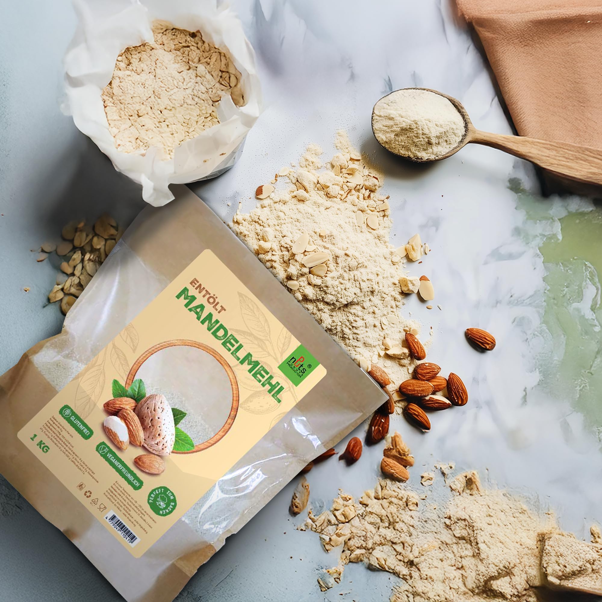 Mandelmehl entölt 1 kg, glutenfrei 100% natürliches mandelmehl entölt low carb