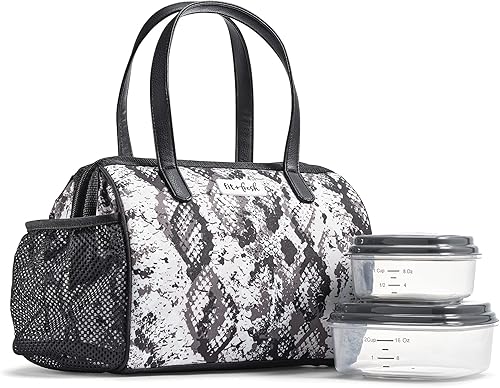 Miniatura 1 de Fit & Fresh Cloverdale - Bolsa de almuerzo aislada para adultos con bolsa lateral y asas de transporte, kit completo de almuerzo incluye 2