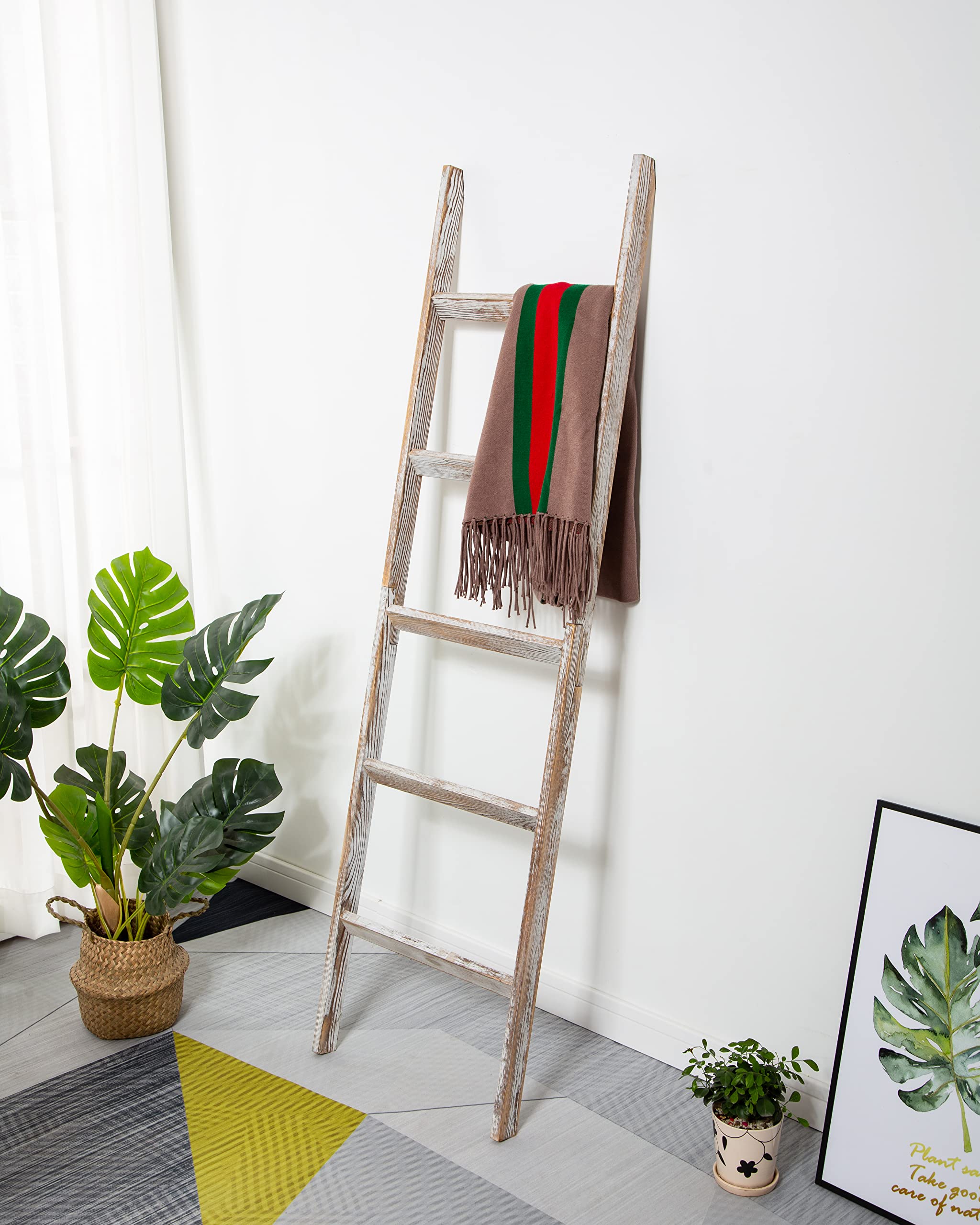 Buy MEIYAWkiaey Blanket Ladders for The Living Room,Blanket Ladder Holder Farmhouse,Wood Quilt