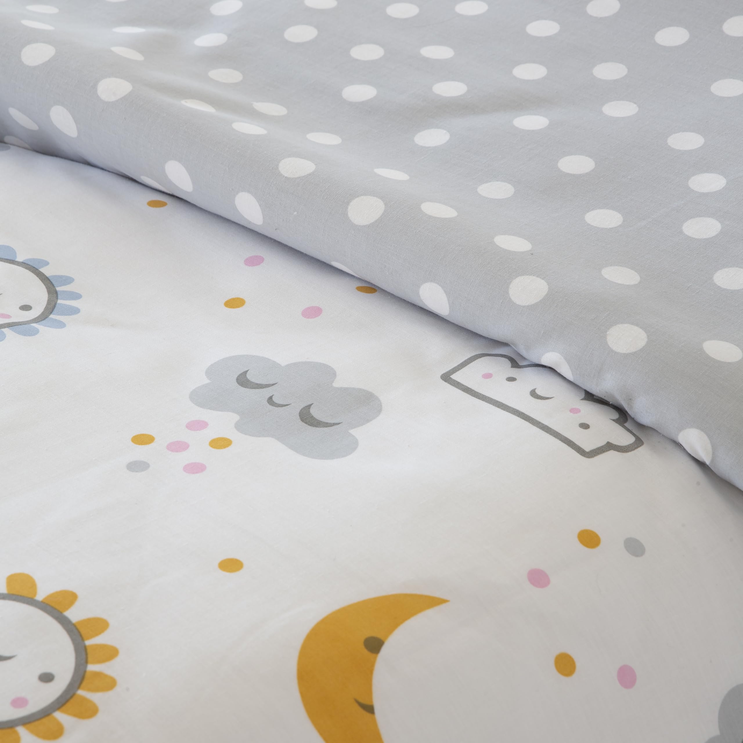COTTON ARTean Funda nordica Infantil/Juvenil 50% ALGODÓN - 50% POLIÉSTER Diver Gris Y Mostaza Reversible Cama de 90 Incluye Funda nórdica 150x220 + 1 Funda de Almohada Cierre con Botones