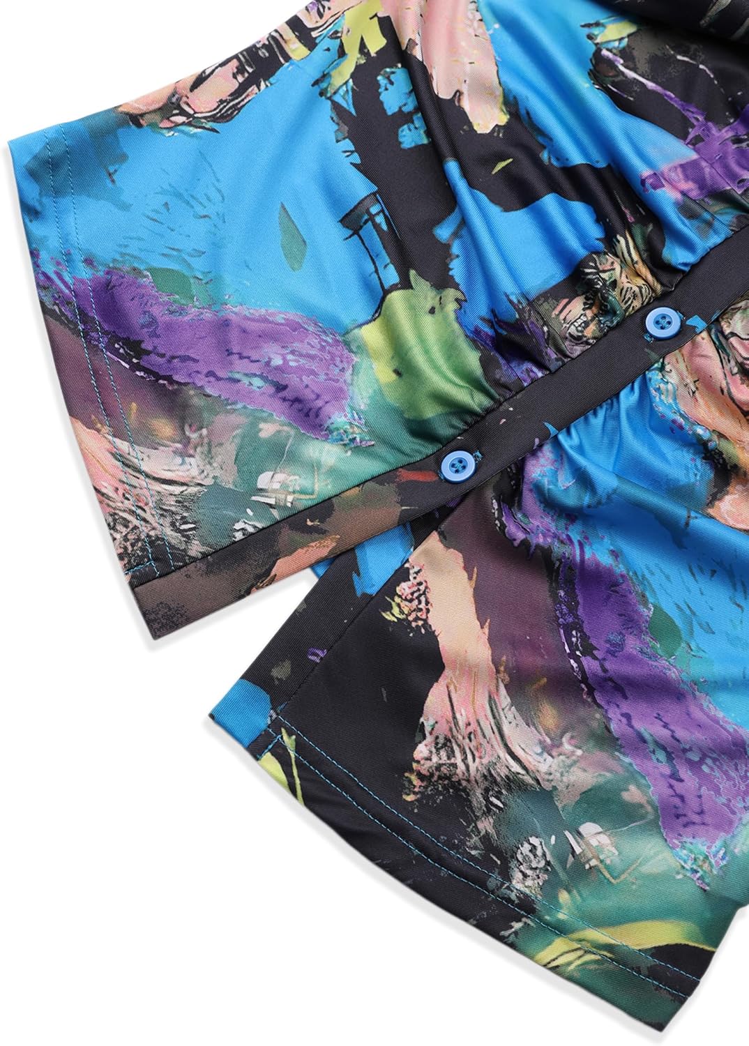 LovelyWholesale Women Sexy Button Down Shirts Long Sleeve Collared Tie Dye Tops - Image 7