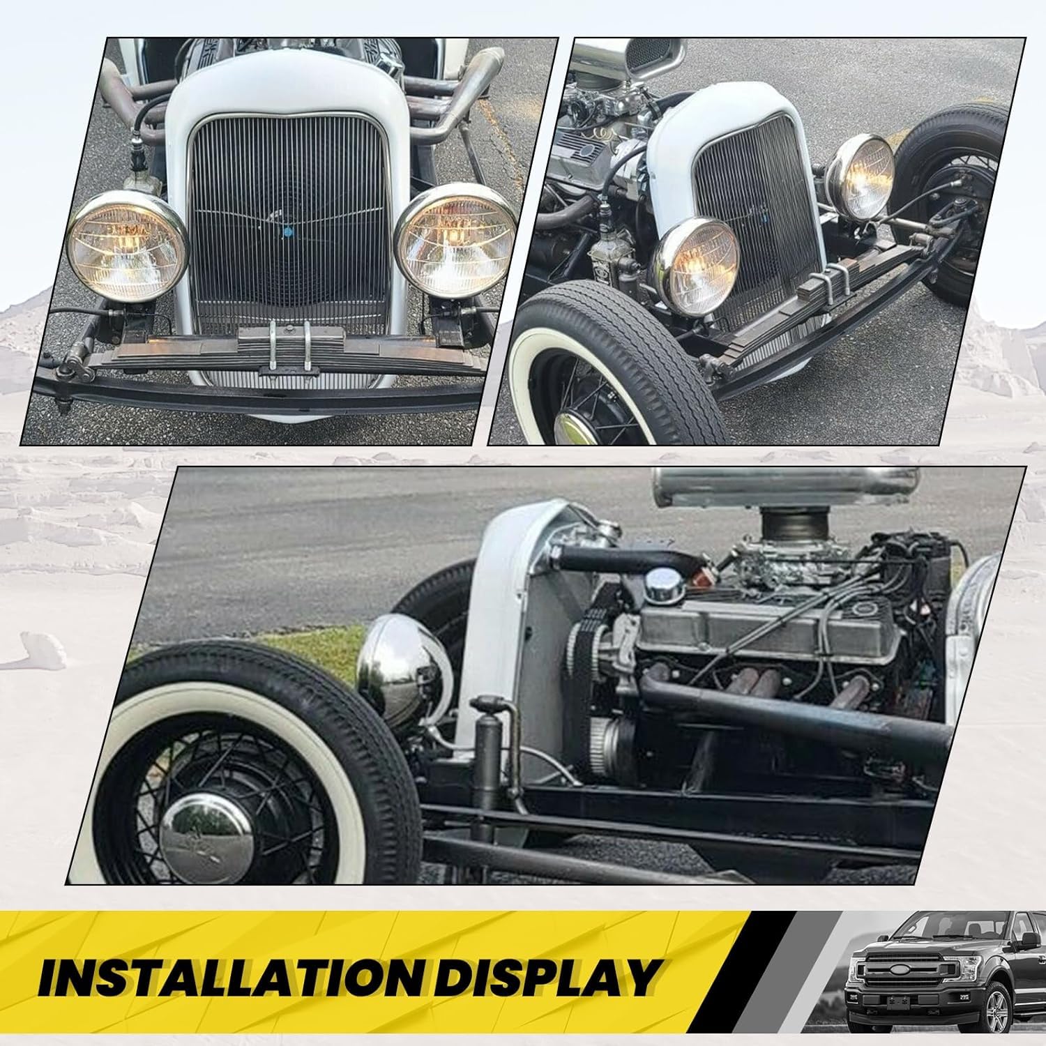 Carcasa De Rejilla Negra Lisa Pa' Ford Modelo B/18/BB 1932 | Sin Agujero De Manivela | PMI-ET-351-SL