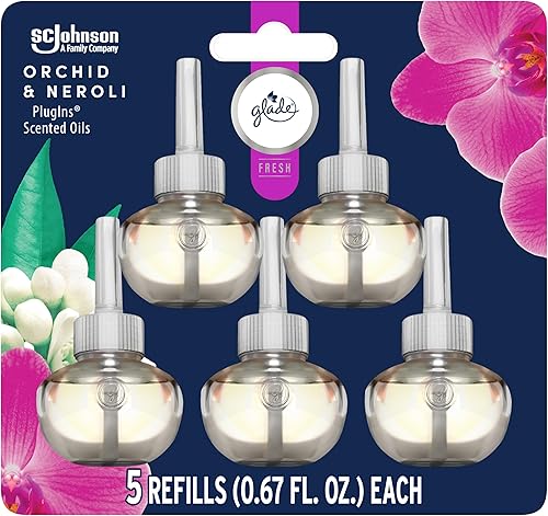 Glade PlugIns Fresh Collection - Recambios para ambientador, aceites esenciales y perfumados para el hogar y el baño, Orchid & Neroli, colección
