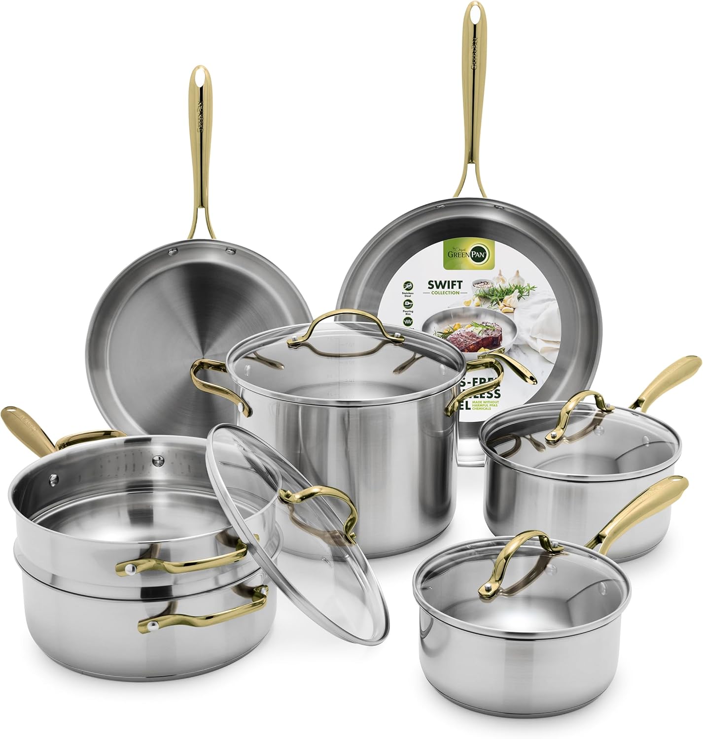 GreenPan11 Piece Stainless Steel Cookware Set