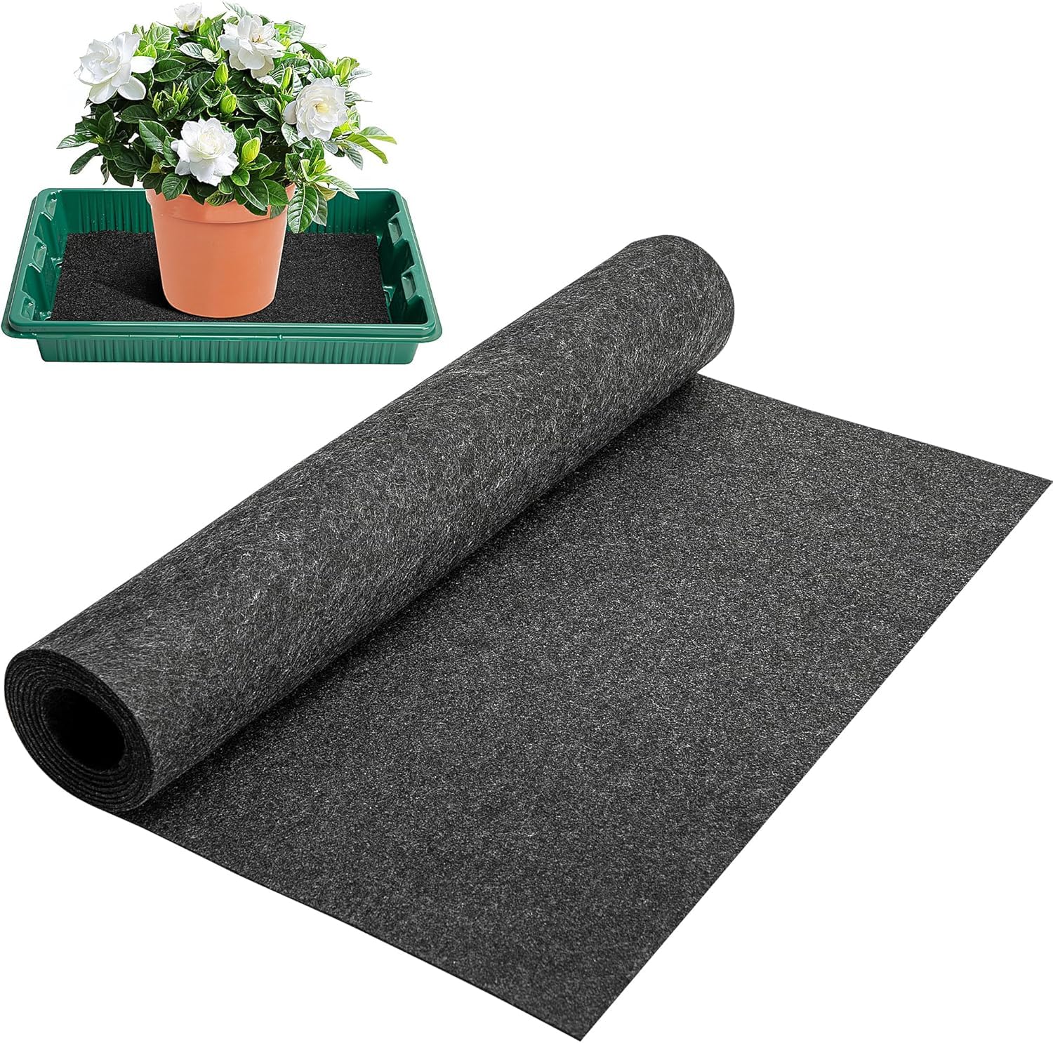 9.2Ft x 25In/2.8Mx64CM Capillary Matting-3mm Thick Automatic Plant Watering Mat-Felt Self Watering Plant Retaining Matting for Greenhouses House Pot Plants Seed Trays — image 1