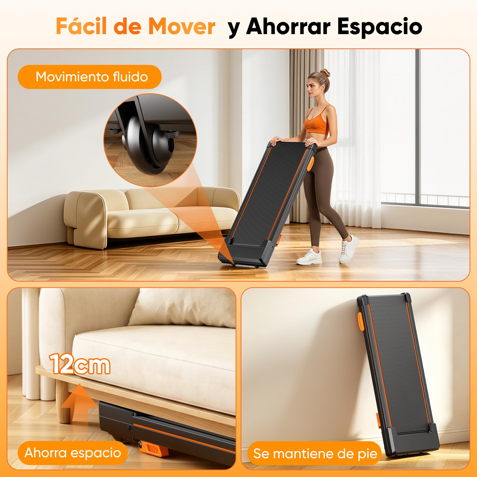 GIDGIMO Walking Pad - Cinta de correr 3 en 1 para escritorio de 1 a 8 km/h, 500 W, silenciosa, con pantalla LED y mando a distancia, hasta 135 kg, para casa y oficina