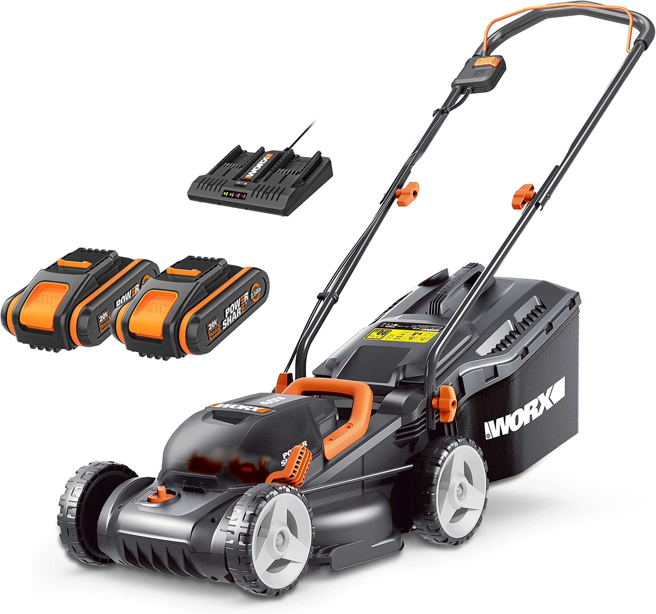 Rasaerba WORX WG749E Nitro 40V - Taglio 46cm Con Trazione - 2 Batterie 4Ah E Caricatore Doppio - Mulching - Foto 11