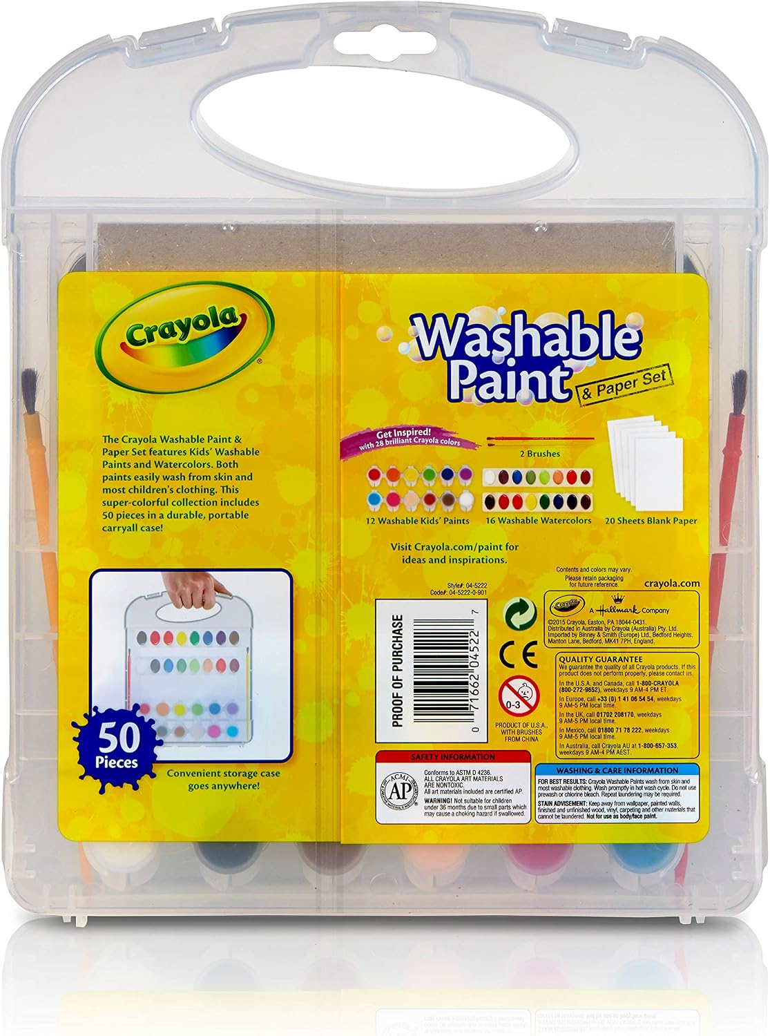 Crayola Washable Paint Set, Assorted Paints and Paper, 50 Pieces