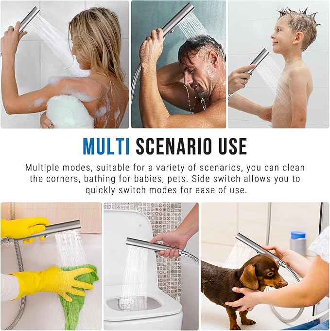 Regadera de Mano Redonda 3 Funciones G-Promise Metal Cepillado miniatura 5