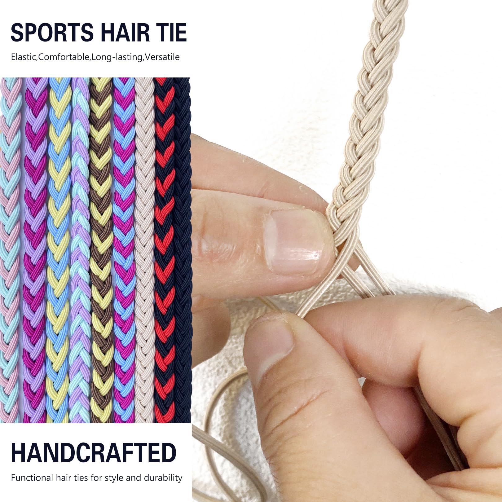 3 paquetes de gomas elásticas de 25 pulgadas para cabello largo y grueso y rizado, bandas trenzadas para mujeres y niñas, fuertes soportes para cola de caballo, sin daños, para playa, natación,